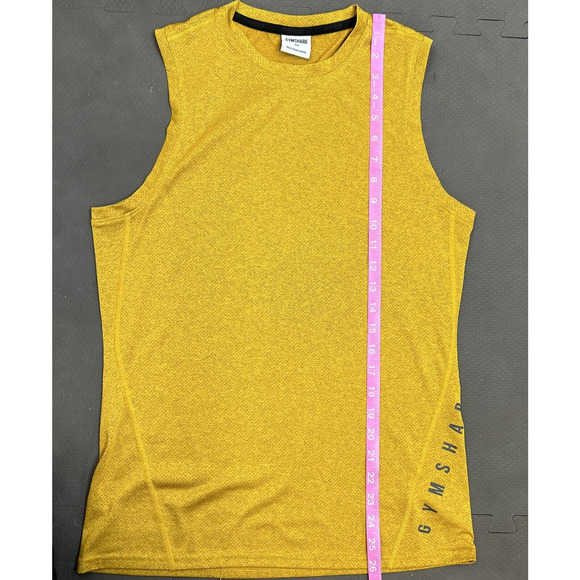 Gymshark Sleeveless Tank Top Athletic Shirt Men's Size XS Gold Yellow Charity - Picture 8 of 9